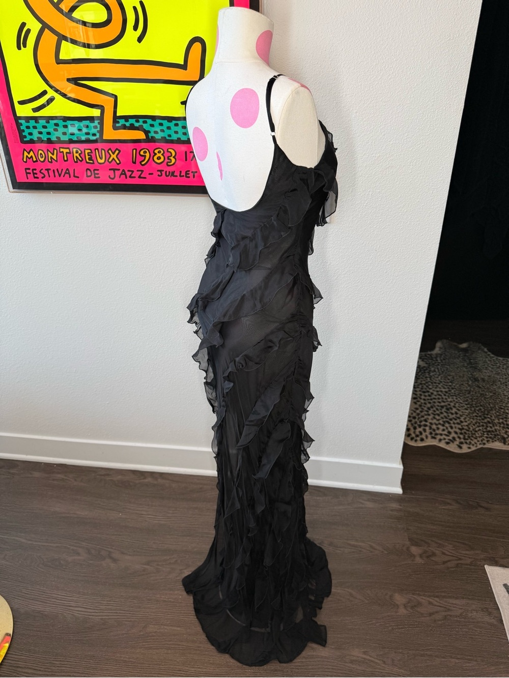 Rat & Boa Selena Black Ruffle Chiffon Maxi Dress XXS - Picture 10 of 16